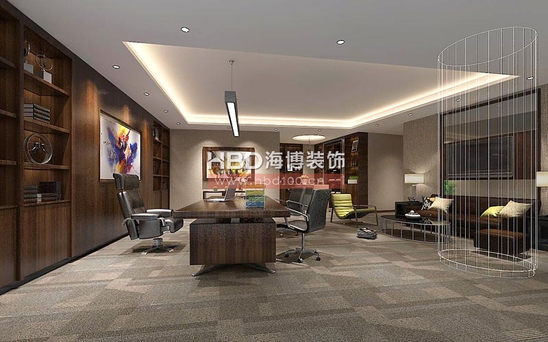 融慧廣東投資公司經(jīng)理室裝修 經(jīng)理辦公室裝修風格二